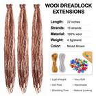 22 Inch Wool Double Ended Dreadlock Extensions 15 Strands De Ends Mixed Brown Sy