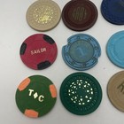 Vintage Casino Clubs Chip Lot Of 12 Poker Roulette Chips  1  5  25