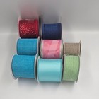 Wired Ribbon  Fabric  Burlap  Lace  Wreath Making Mix New used Lot Of 32