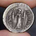 Moon Goddess Denarius 42bc Ancient Roman Republic Silver Coin Clodius Diana