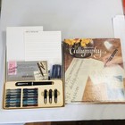 Vtg Sheaffer   Osmiroid Calligraphy Lot Set Pens 24k Plated Nibs Ink England