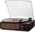 3-speed Wireless Vinyl Record Player With Built-in Speakers - Classic Wood Style