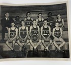 Vintage 1940s Broncos High School Varsity Basketball Team Photo Black white 8x10