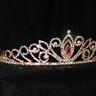 Gold Ab Iridescent Rhinestone Tiara Princess Crystal Crown Bridal Prom    