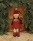 New Primitive 10 5  Tall Santa W  Teddy Bear Repurposed Metal Figurine Christmas