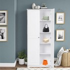 72  h Freestanding Storage Pantry Utility Cabinet 2 Door And 5 Shelves Organizer