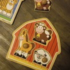 Melissa   Doug Wooden Farm Animals   Pets Chunky Peg knob Puzzle Lot 2 
