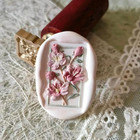 7pcs Flower Wax Seal Stamp Kit - Floral Wax Seal Stamp Heads And Wooden Handles