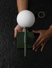 Mid Century Modern Brass Wall Sconce     Opal Glass Globe Reading Light  Vintage S