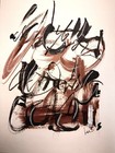 Samatowic Abstract 9x12 Expressionism Neutral Tones Original Wall Art Decor