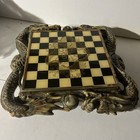 Chess Unique Asian Design Dragons   Warriors Hand Carved Board   Highly Detailed