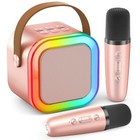 Portable Mini Karaoke Machine For Kids   Adults  Bluetooth Speaker With 2 Microp
