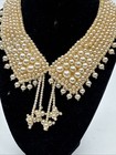 Vintage 1950s Faux Pearl Collar   Necklace Top Hit Fashion Handmade Japan