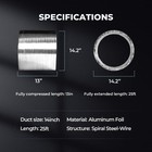 14 Inch 25 Feet Non-insulated Flex Air Aluminum Ducting Vent Hose With Clamps