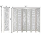 6 Panel Wood Folding Room Dividers 67   H Carved Privacy Screens Freestanding