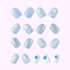 24pcs Snowflake Press-on Nails - Blue Silver Winter Holiday Set