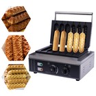 Commercial Hot Dog Maker Machine 6pcs Electric Waffle Maker Baker Nonstick 1500w