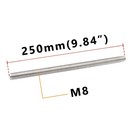 Stainless Steel M8 Threaded Rod Fully Threaded 304 Stainless Steel Screw 2pcs