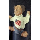 Polo Ralph Lauren Xxl Navy Hand Knit Flag Bear Sweater Cotton