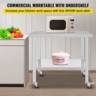 Uimoso Stainless Steel Prep Table 36x30 Inch With Wheels For Commercial Use
