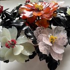Rare Vintage Hand Carved Chinese Jade   Carnelian Floral Centerpiece