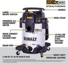 Dewalt Dxv10s-qtb 10 Gal Stealthsonic Shop Vac 5hp Wet dry Ultra-quiet Vacuum