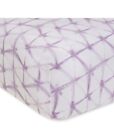 Burt   s Bees Baby Fitted Crib Sheet Organic Cotton Lavender Tie Dye Pattern New