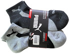 Puma Men s Quarter Crew Socks 6 Pack L Black Gray Half Terry Sportstyle Cushion