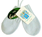 Portolano 100  Cashmere Baby Blue Mittens Attached String Never Lose 6-9 Months