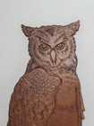 Vintage 1970s Wooden Owl Wall Hanging Plaque Decor Carved