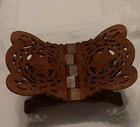 Teak Wood Book bible cookbook Display Stand  Hand Carved Foldable 