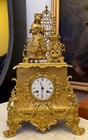 Rare Large Antique French Gilt Bronze Mantel Clock