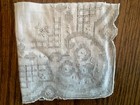 Lot 6 Vintage Linen White Embroidered Drawnwork Lace Wedding Bridal Hankies