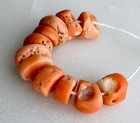Antique Natural Small Salmon Coral Beads Collected From Nigeria African Trade 10
