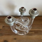 Original Dorothy Thorpe Mid Century Modern Lucite Pretzel 3 Arm Candlestick