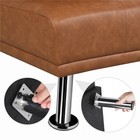 Faux Leather Sofa Bed Convertible Futon Sofa With 2 Throw Pillows Cup Holders