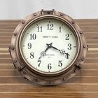 Brass Porthole Ship Clock - Nautical Maritime Timepiece