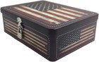 Secret Storage American Flag Box - Vintage Letter Cookies Container Metal Tin Ca
