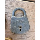 Vintage Antique Brass Padlock Lot Yale Miller Terrier Watch-dog Skeleton Keys Bt