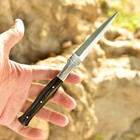 Slim Boot Fixed Knife 4  Double Edge D2 Steel Dagger Blade Bull Horn Handle X265