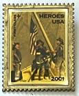 Usps Stamp Pin 2001 first Class  Heroes  Colorful Soft Enamel Lapel Pin 