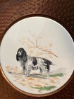 Vintage Alford Co  Hammered Copper Frame Ceramic Springer Spaniel Wall Plate