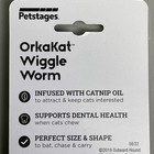 Petstages  3-pack  Orkakat Wiggle Worm Chew Toy Catnip Dental Orange 329