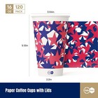 16 Oz Disposable Coffee Cups With Lids 120 Pack To Go Hot Coffee Cups With Lids 