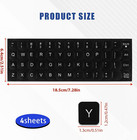 4 Pcs Universal English Keyboard Stickers Black Background And White Lettering