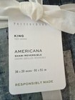 Set Of 2 Pottery Barn Americana Flag King Shams Reversible Red  White   Blue Nwt