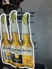 Corona Premier Extra Light Illuminated Neon 3 Bottle Bar Sign Breweriana