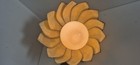 Vintage 60s Mid Century Plastic Tulip Lotus Swag Lamp Faux Stained Glass Green