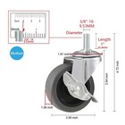 3 Inch Caster Wheels Threaded Stem Casters Set Of 4 Heavy Duty Swivel Wheel New 