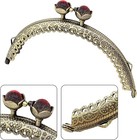 5 Pcs Metal Purse Frame  Bronze Bag Kiss Clasp Lock  Retro Style Arch Frame C   